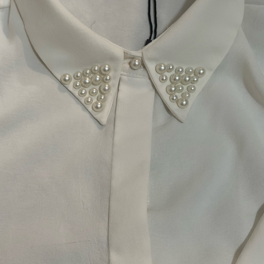 Zara Blouse with pearl detail